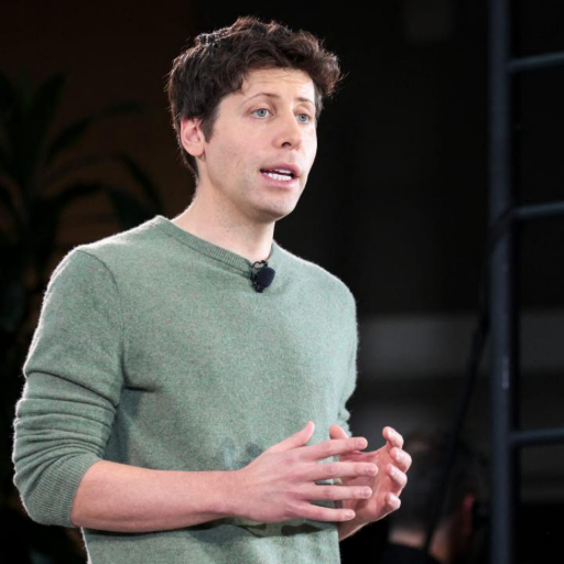 Sam Altman standing in front of a crowd